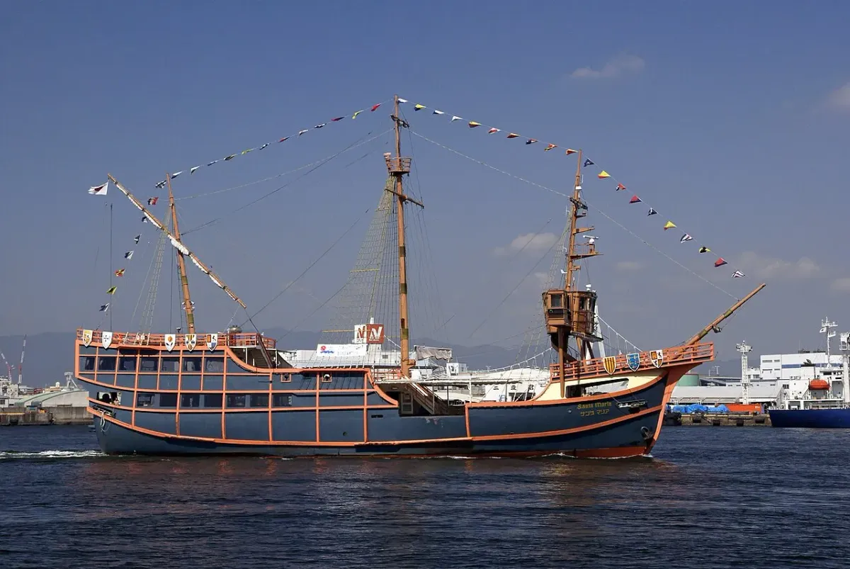 The Santa Maria sightseeing cruise ship sailing Osaka Bay